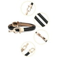 thumbnail image 2 of Cinturones delgados de alta cintura para mujeres con hebilla de metal ajustable, negro, hebilla doble redonda, 22"-39"*3/8" (L*W), 2 of 5