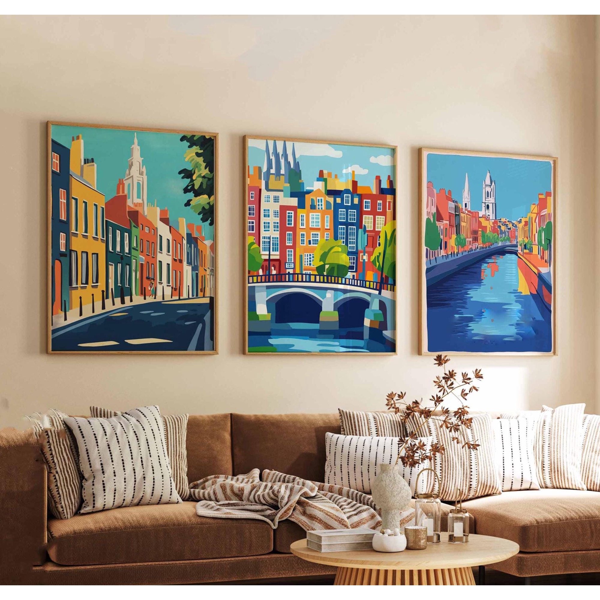 Dublin Posters Ireland Travel Prints Dublin Wall Art Set Irish City Poster Prints Dublin Decor Gift for Home Set 3