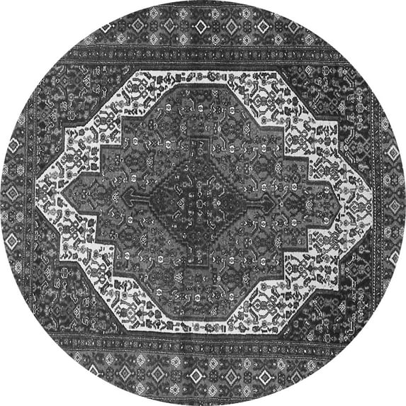 Ahgly Company Indoor Round Medallion Gray Traditional Area Rugs, 8' Round