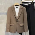 thumbnail image 3 of Chaqueta gris de fiesta para hombre, abrigos, trajes y blazers de un solo pecho para hombre, ropa de diseñador de lujo de verano, moda 2024, vintage, novedad, 3 of 5