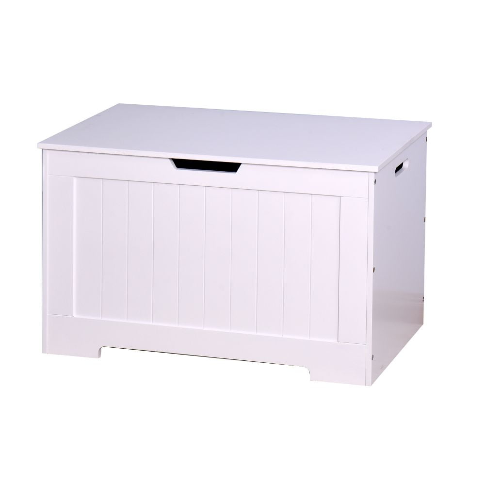 Abrihome White Lift Top Entryway Storage Chest/Bench with 2 Safety