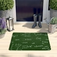 thumbnail image 2 of Math Equations Math Symbols Green Flannel Non Slip Door Rugs,Washable Door Mats Indoor,Decorative Door Mats,Dirt-Resistant and Absorbent Doormat for Entrance,Bedroom,Kitchen,Bathroom,23.5"x16", 2 of 5