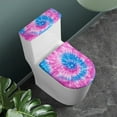 thumbnail image 2 of COEQINE Blue Pink Tie-Dye Toilet Lid Cover and Toilet Tank Cover Polyester Fabric Easy to Clean Breathable with a 2-Piece Toilet Cover Set for Indoor Decoration, 2 of 7