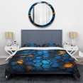 thumbnail image 3 of Designart "Fractal Mosaic in Blue and Yellow II" Abstract Modern Shapes Bedding Covert Set - Abstract Blue Modern Bed Set With 2 Shams, 3 of 6