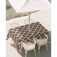 thumbnail image 2 of Outdoor Tablecloth with Umbrella Hole, Brown Moroccon Spillproof Waterproof Outdoor Table Cover, Retro Country Minimalist Abstract Motifs Patio Tablecloths for Party Picnic Camping, Rectangle 52"x70", 2 of 9
