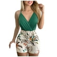 thumbnail image 1 of Moda mujer Sexy verano cuello en V sin mangas sólido Top + conjunto de pantalón estampado Froral Wmkox8yi bvn1055, 1 of 7