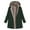 Green, variant on Fesfesfes Womens Flannel Jacket Fleece Lined Hoodie Coat Long Sleeve Hooded Zip Jacket Winter Warm Blouse On Sale