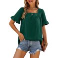 thumbnail image 2 of Blusas y blusas para mujer Elegantes camisas de verano con mangas con volantes y cuello cuadrado Blusas con lazo en la espalda OAVQHLG3B Store lin121212, 2 of 5