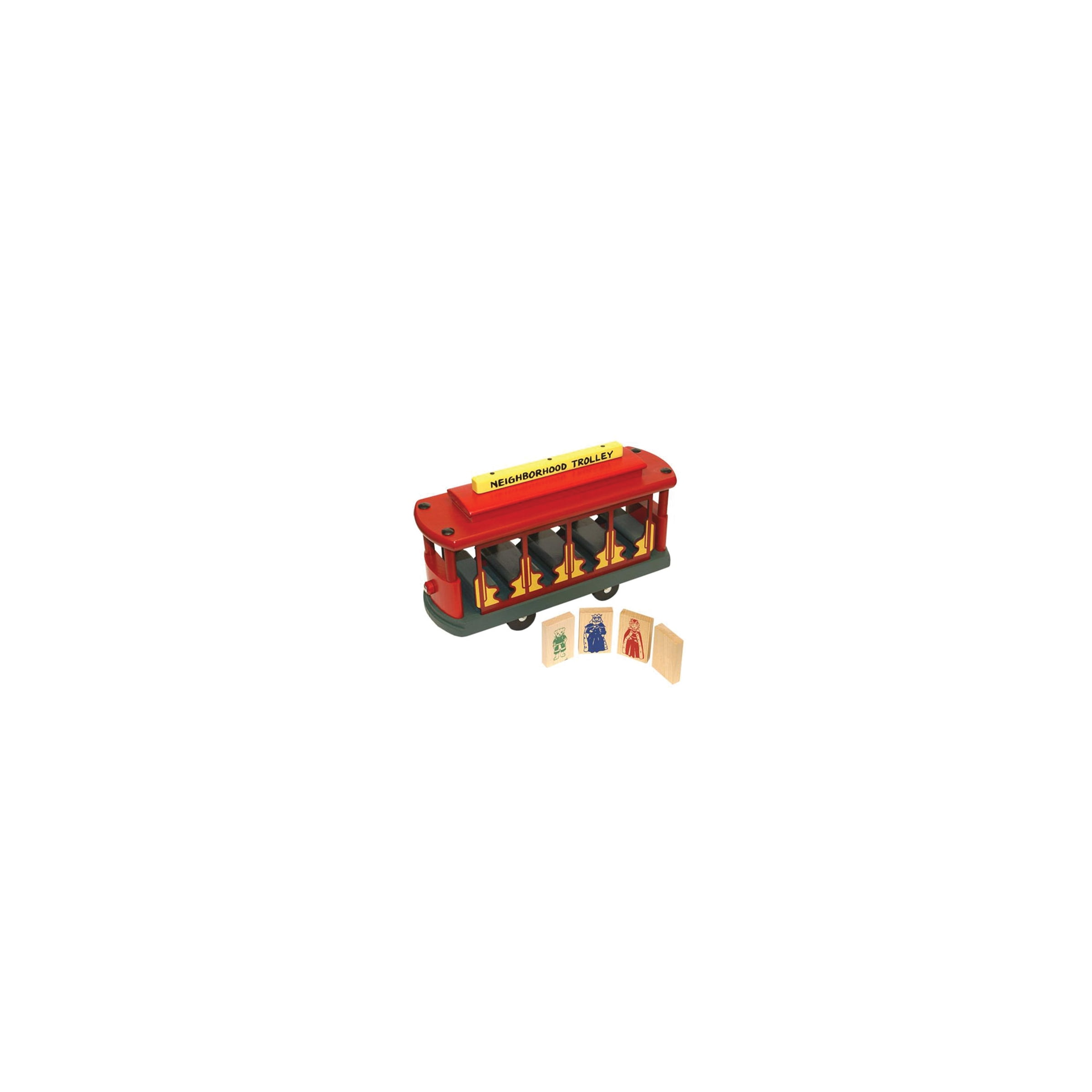 Holgate Toys Mister Rogers’ Neighborhood Red Trolley Set, 5 Pieces