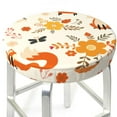 thumbnail image 3 of Bingfone12 inch Padded Round Bar Stool Cover Cushion with Elastic Fabric Round Chair Seat - Flower Fox, 3 of 7