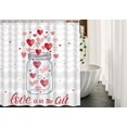 thumbnail image 2 of Heart Fabric Shower Curtain with Hooks Romantic Cupid Jar Kiss Perfect Stands Wave Love is in The Air Chevron Bath Shower Curtain Polyester 72x72 Inch for Bathrooms Bathtubs Camping, 2 of 6