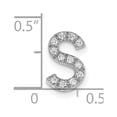 thumbnail image 4 of 14k White Gold Diamond Letter S Initial Charm Pendant, 4 of 4