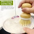 thumbnail image 4 of WUJDF 1 Pc Natural Bamboo Dishwashing Brush, Environmentally Friendly and Scratch Free Bamboo Kitchen Cleaning Tool with a Hanging Rope and Ergonomic Handle, Suitable for Kitchen Sinks and Utensils, 4 of 8
