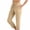 Khaki, variant on Capri Pants for Women Cotton Linen Summer Casual Elastic Waist Drawstring Straight Leg Cropped Trouser with Pockets