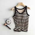 thumbnail image 2 of DHFJKG Women Ribbed Camisole With Built In Bra Striped Tank Top Scoop Neck Fitness Summer Workout Clothes Casual Daily Wear Sleeveless Versatile Tops, 2 of 4