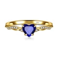 thumbnail image 2 of VAKKI 1.25ct Womens Heart Promise Ring 925 Sterling Silver Heart Cut Created Sapphire Twisted Vine Engagement Ring for Women, 2 of 5