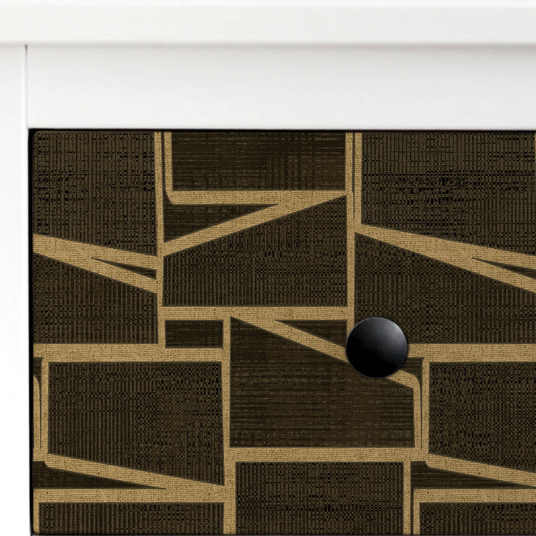 (2 pack) Roommates Studio Black and Gold Carver Geo Peel and Stick Wallpaper 30.75 Sq. ft, 1 Count
