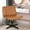Brown, variant on Criss Cross Chair, Armless Vanity Chair Cross Legged Office Chair, Adjustable Wide Swivel Desk Chair for Home Office No Wheels, Beige