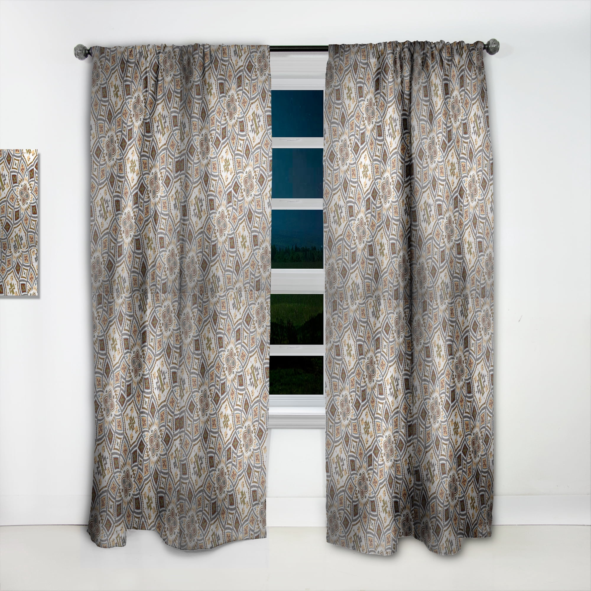 Designart 'Arabic Mosaic Pattern' Modern & Contemporary Curtain Panel