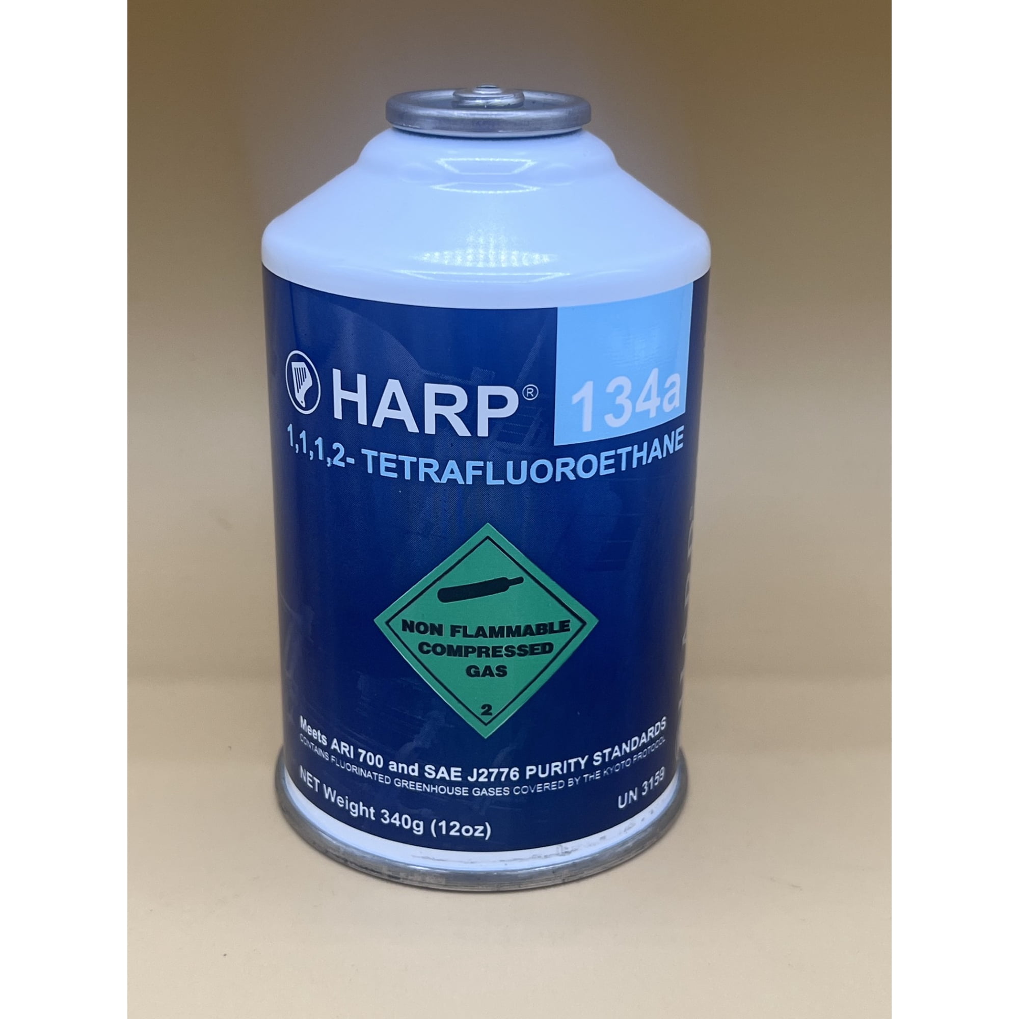 Harp R134a Refrigerant, 12 oz Self-Sealing Can for Automotive A/C Recharge – 1 Can