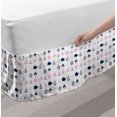 thumbnail image 2 of Nautical Bed Skirt, Childish Fish Dolphin Whale Anchor and Sailing Boats Pastel Toned Pattern, Elastic Bedskirt Dust Ruffle Wrap Around for Bedding Decor, 4 Sizes, Dark Blue Pale Pink, by Ambesonne, 2 of 2
