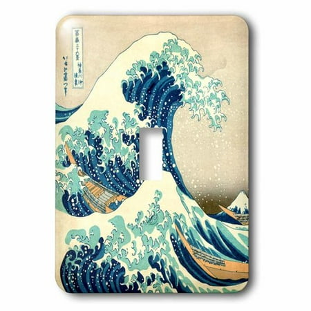 Blue Sea Switch 3dRose The Great Wave off Kanagawa by Japanese artist Hokusai - dramatic blue sea ocean Ukiyo-e print 1830, Single Toggle Switch ()