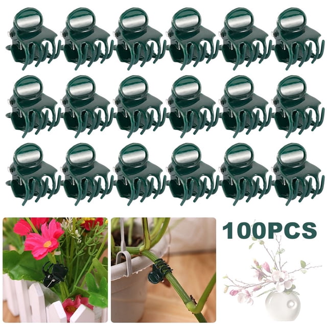 100 PCS Garden Plant Clips Orchid Clips Plant Support Clips Flower and Vine Clips Garden Plant Clips Vine Attachment Tool for Supporting or Straightening Plant Stems Stalks and Vines Su