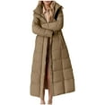 thumbnail image 7 of Hvyesh Women Long Quilted Coat Trendy Stand Collar Maxi Length Padded Jacket Long Sleeve Puffer Jacket Casual Winter Coat Outerwear, 7 of 7