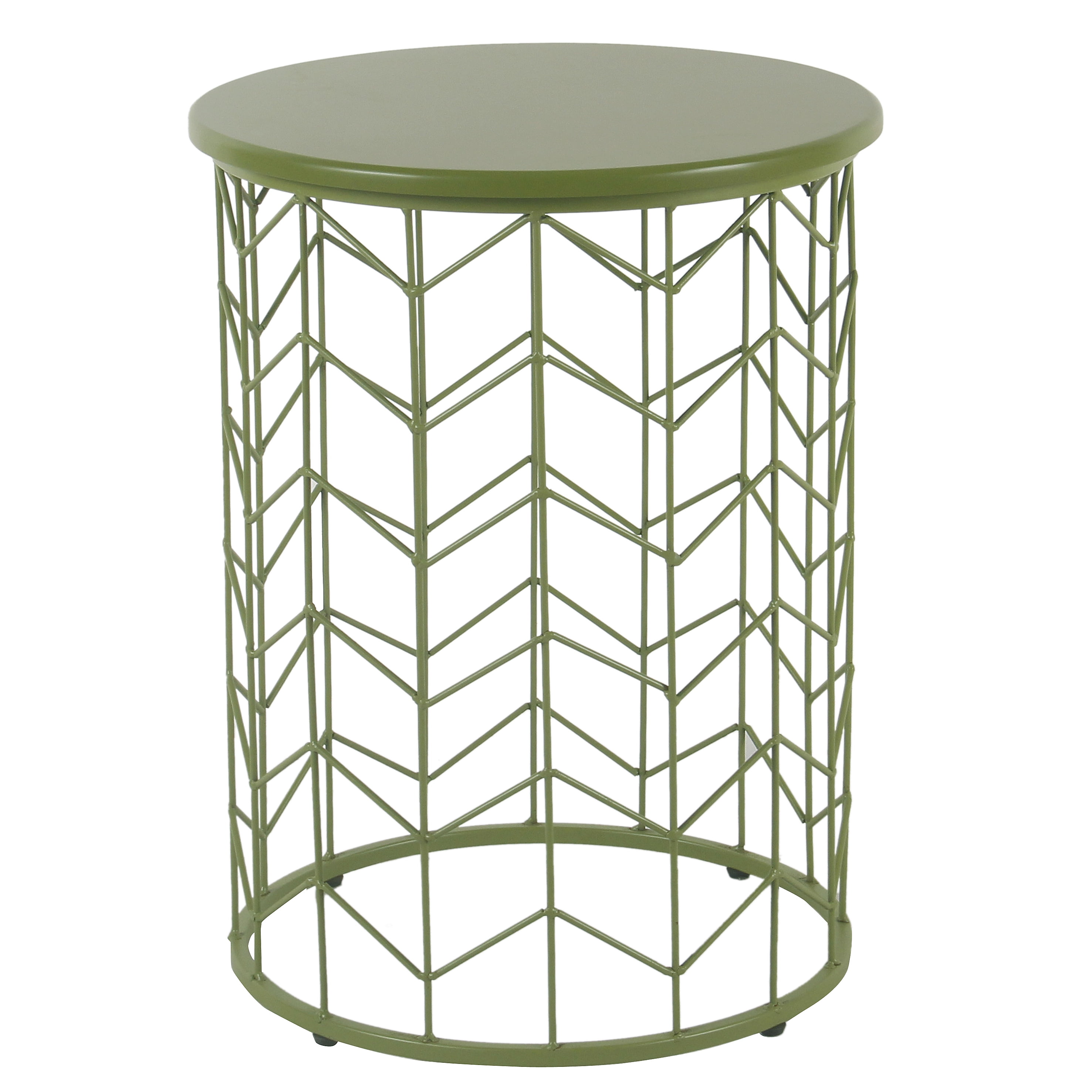 Modern Green Metal Accent Table