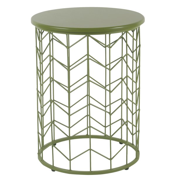 Modern Green Metal Accent Table