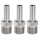 thumbnail image 1 of Uxcell 3pcs Conector de Manguera de Acero Inoxidable Barb 10mm Barbed x 3/8" NPT Macho, 1 of 6