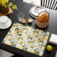 thumbnail image 3 of Yellow Lemon Placemats Set of 4, Tropical Green Leaf Pink Floral Fruit Placemats for Dining Table, Place Mats for Kitchen Tabletop, Waterproof Wipeable Dining Table Mats Set, 3 of 9