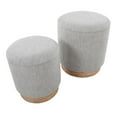 thumbnail image 6 of Lumisource Marla Contemporary Nesting Ottoman Set in Natural Wood and Light Grey Fabric, 6 of 8