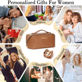 thumbnail image 6 of Lomyolo Large Capacity Makeup Bag for Women, 9.8L Waterproof Travel Cosmetic Organizer Toiletry Bag with Brush Pouch, Open Flat Toiletry Bag, Portable Lightweight Leather Cosmetic Bags -Brown, 6 of 6