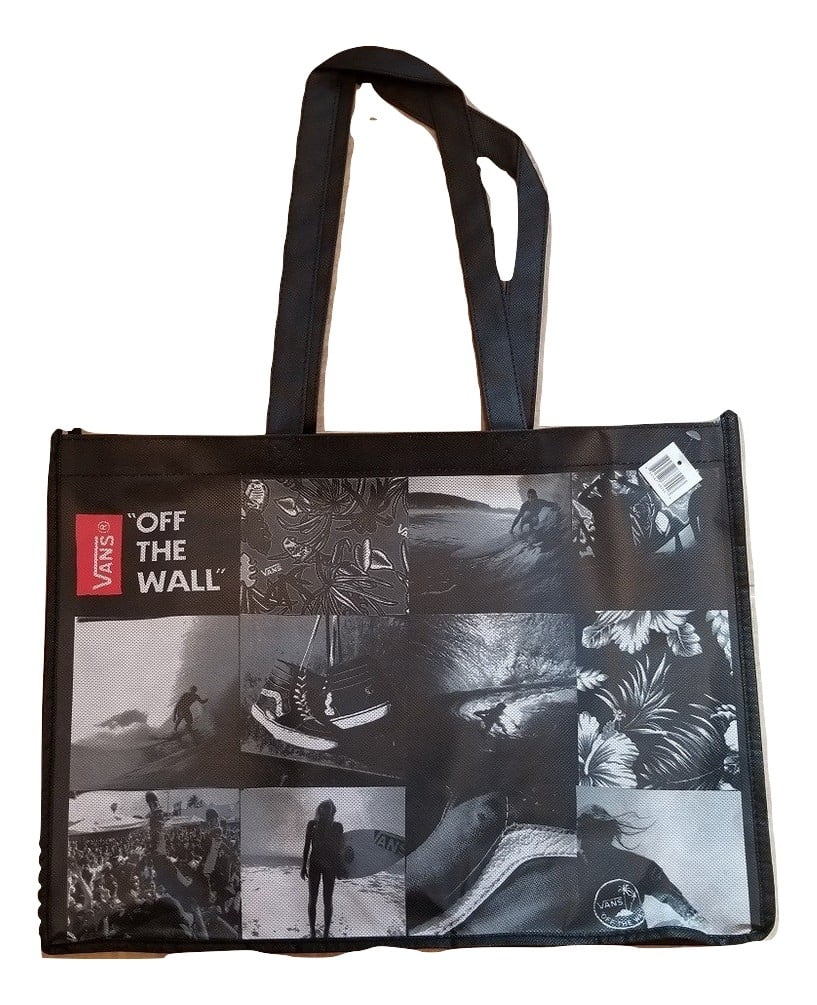 Vans Off The Wall Black Tote Bag Reusable Shopping Bag - Walmart.com