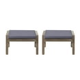 thumbnail image 2 of Sasha Acacia Wood Outdoor Ottomans with Cushion, Set of 2, Gray and Dark Gray, 2 of 6