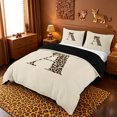 thumbnail image 2 of meiyoeat cheetah Bow Initial Bedding,Leopard Print Monogram A Duvet Cover Full,Black Reversible,3 Pieces,1 Duvet Cover and 2 Pillowcases, 2 of 6