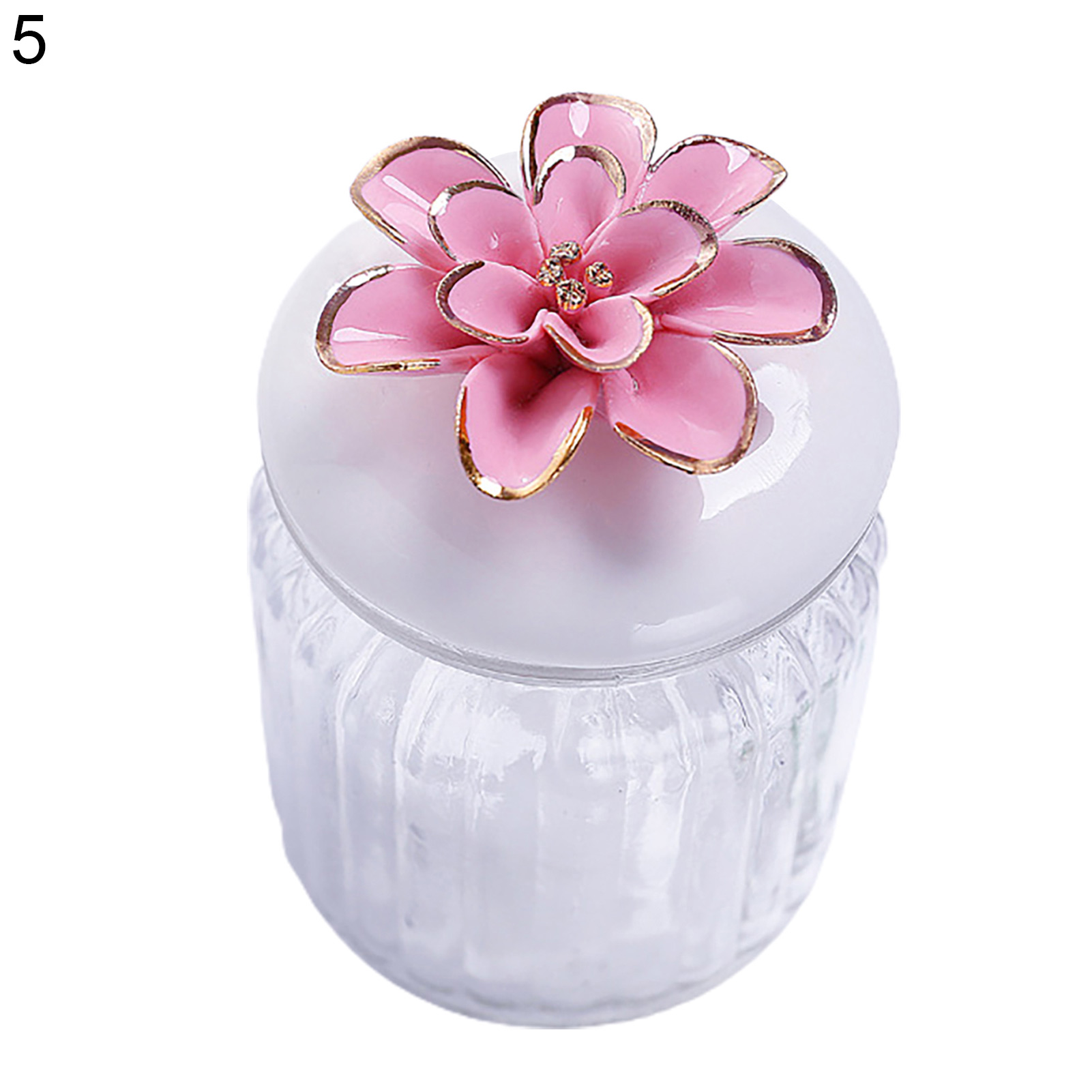HEVIRGO 240ml Clear Ceramic Glass Jar Delicate Lid Multipurpose
