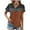 Khaki, variant on Women's Short Sleeve V Neck Shirts Summer Collared Tops Casual Loose Tees Tops
