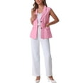 thumbnail image 2 of INSPIRE CHIC Sleeveless Blazer for Women's Business Casual Work Office Suit Vest Jacket M Pink, 2 of 5