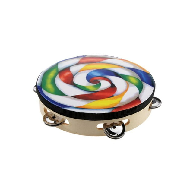 8'' Hand Percussion Drum Wooden Colorful Tambourine Kids Child Gift