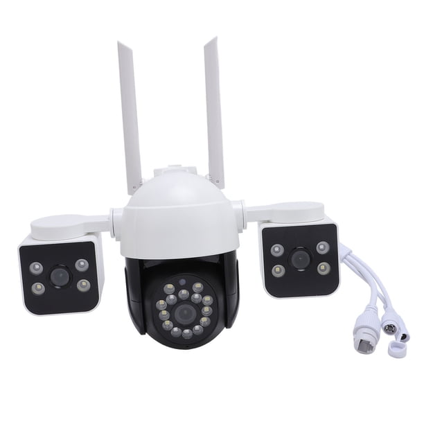 Cámara de Seguridad de inclinación de Pan, Cámara de Seguridad al Aire Libre Tres Lentes de 6 MP HD para Monitoreeo