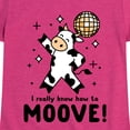 thumbnail image 3 of Instant Message - Watch Me Moove Disco Cow - Toddler & Youth Girls Short Sleeve Graphic T-Shirt, 3 of 6