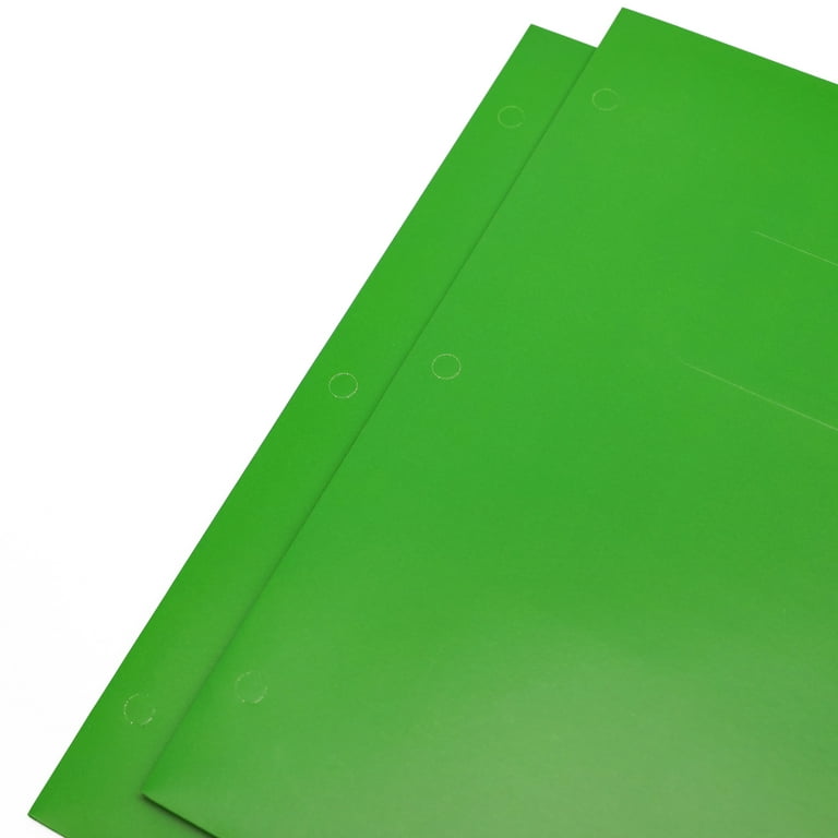 2-Pocket Textured Paper Folders, Green, Pack Of 10 - Zerbee