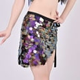 thumbnail image 5 of AGWOLF Sequin Skirt for Women Glitter Mermaid Mini Skirts Sparkly Belly Dance Hip Scarf Music Party Rave Wrap Skirt, 5 of 7