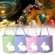 thumbnail image 2 of Cesta de conejito de Pascua a cuadros con asa, bonita bolsa de mano para la caza de huevos, para guardar dulces, regalos y suministros para fiestas., 2 of 8