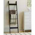 Blanket Ladder Shelf for Living Room, Decorative Wood Quilt Rack with 4