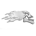 thumbnail image 4 of Motorbike Motorcycle Tank Car Sliver Flaming Skull 3D Gel Sticker Decal L/R Pair, 4 of 11