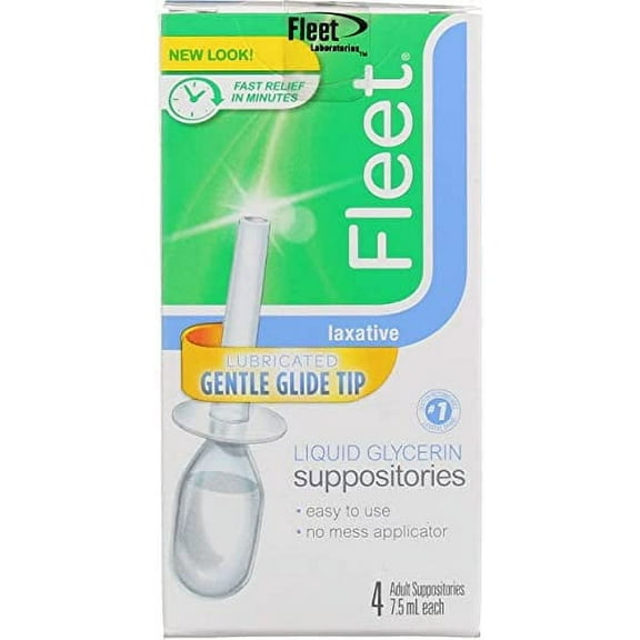 Fleet 7.5 Ml Liquid Glycerin Laxative Suppositories, Adult- 4 Ea, 2 Pack