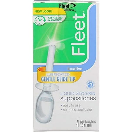 Fleet 7.5 Ml Liquid Glycerin Laxative Suppositories, Adult- 4 Ea, 2 Pack